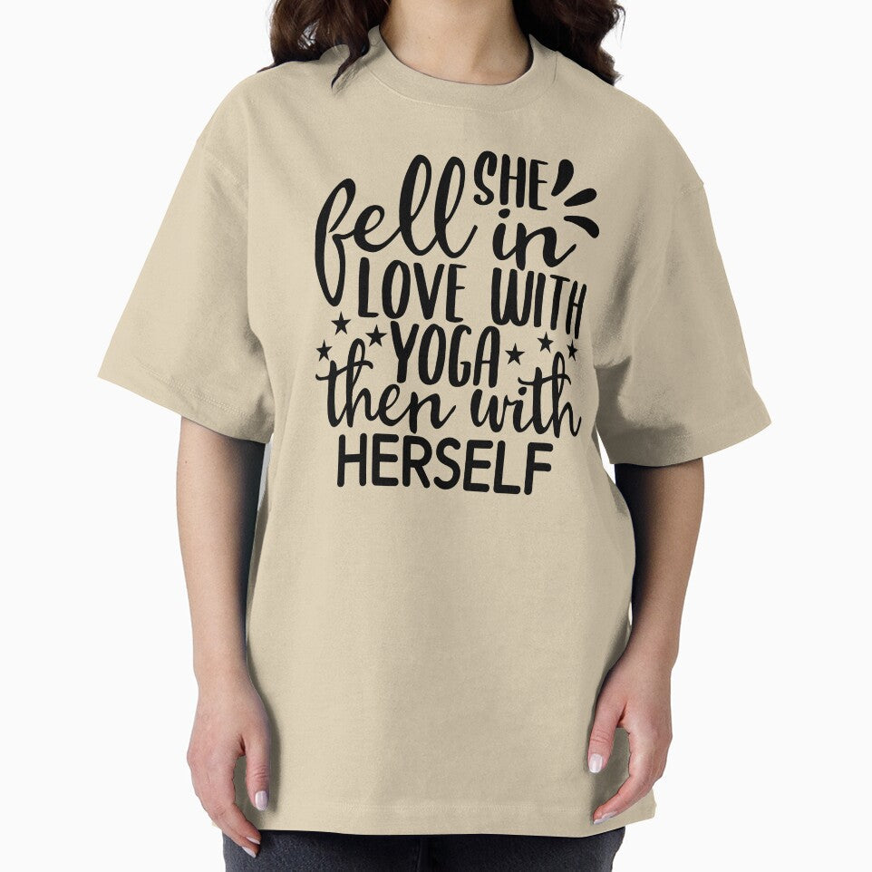 Yoga Quote She Fell In Love With Yoga And Then With Herself Motivational Saying by SoccaTamam
