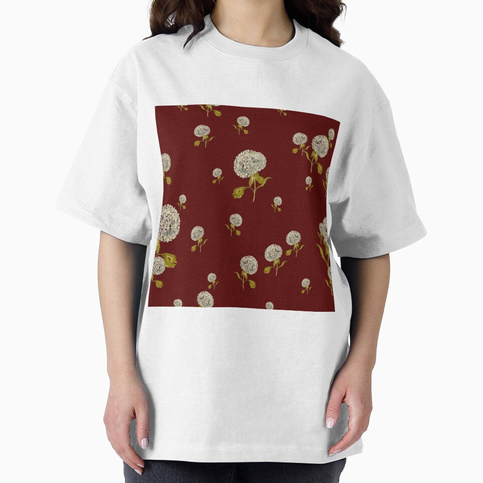 Hydrangea flower cute ornate pattern a watercolor red by Yana Mustafina | Boho Soulful Designs