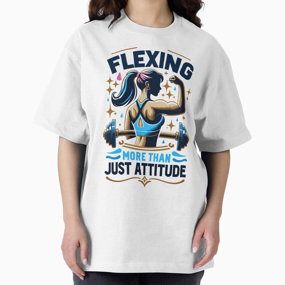 Felxing More Than Just Attitude - Female Fitness by OptimaArt Unisex , , , Long Sleeve Tee