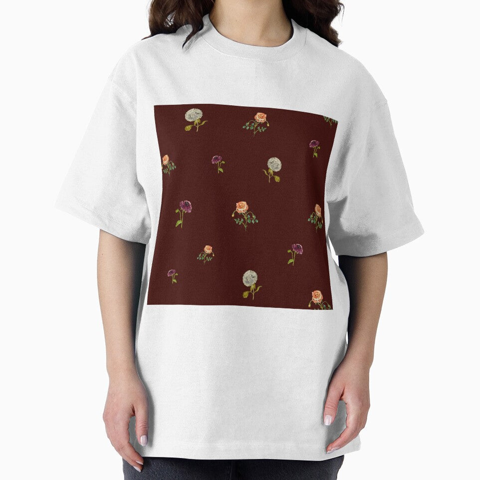 Dahlia hydrangea rose pattern cute a watercolor red by Yana Mustafina | Boho Soulful Designs