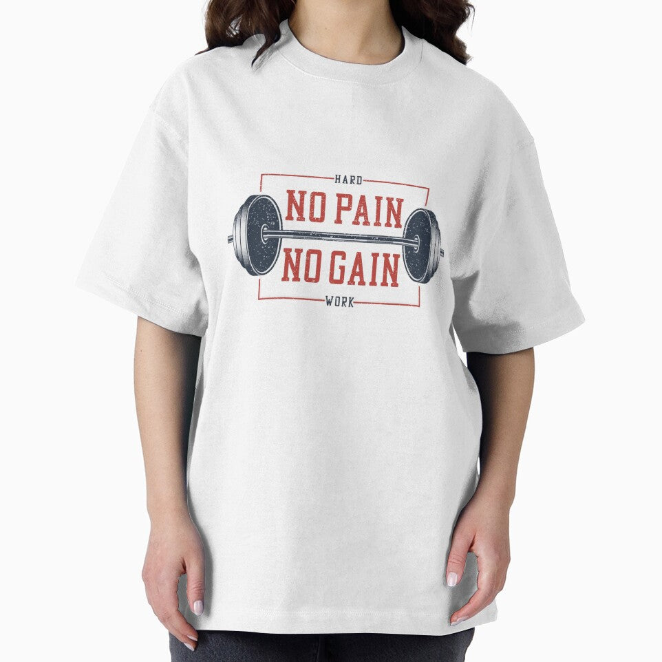 Vintage No Pain No Gain Gym Motivation - Retro Barbell Fitness Design by Shopchid Unisex , , , Long Sleeve Tee