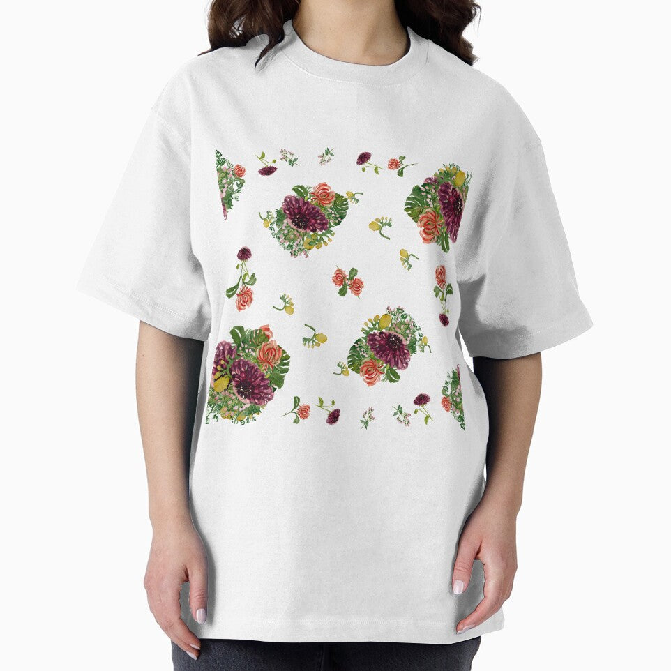 Dahlia palm flower pattern a watercolor sketch by Yana Mustafina | Boho Soulful Designs Unisex , , , Long Sleeve Tee