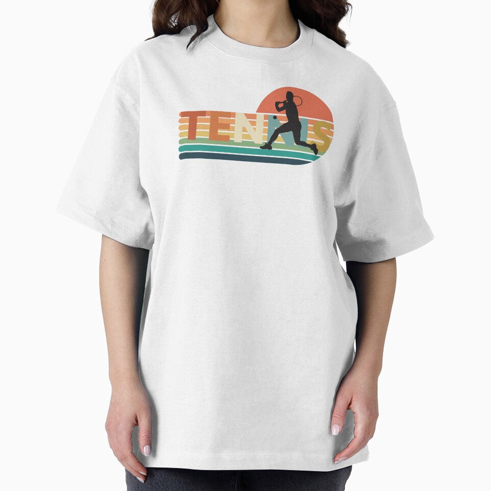 Vintage Tennis Sunset Silhouette | Retro Tennis Player | Tennis Lover Gift Design by Rush2Buy