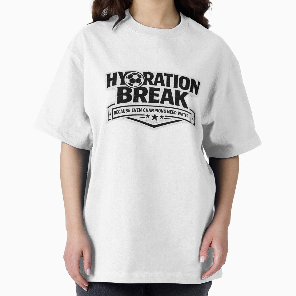 Hydration Break In Progress Soccer Funny Match Day Fan Graphic by MimsTees