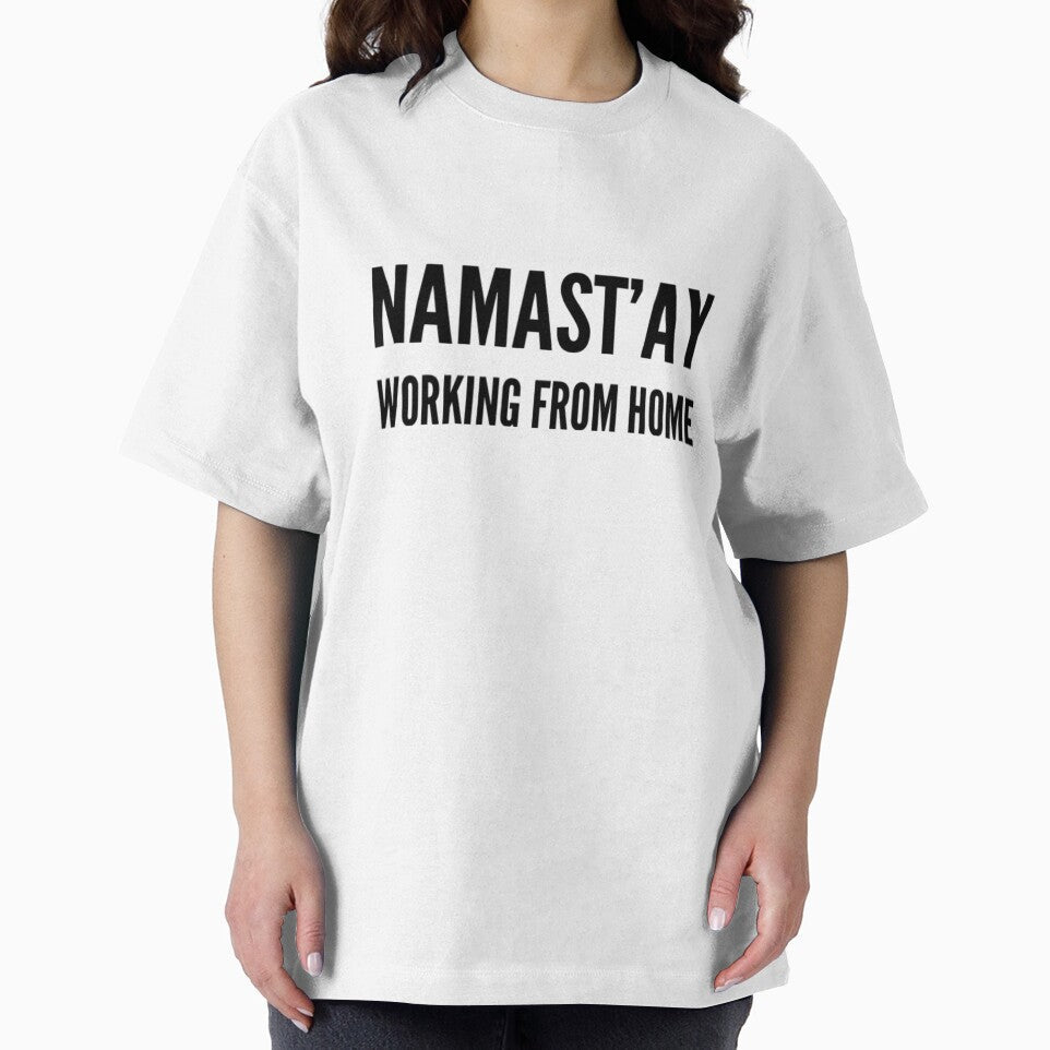 Namast'ay Work From Home by RiseandShineTee Unisex , , , Long Sleeve Tee