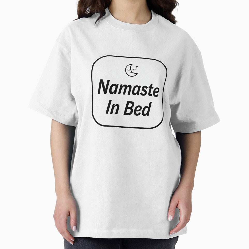Namaste In Bed Funny Yoga Sticker Humor Wellness Gift Lazy Yogi by Bmd4Fitness Unisex , , , Long Sleeve Tee