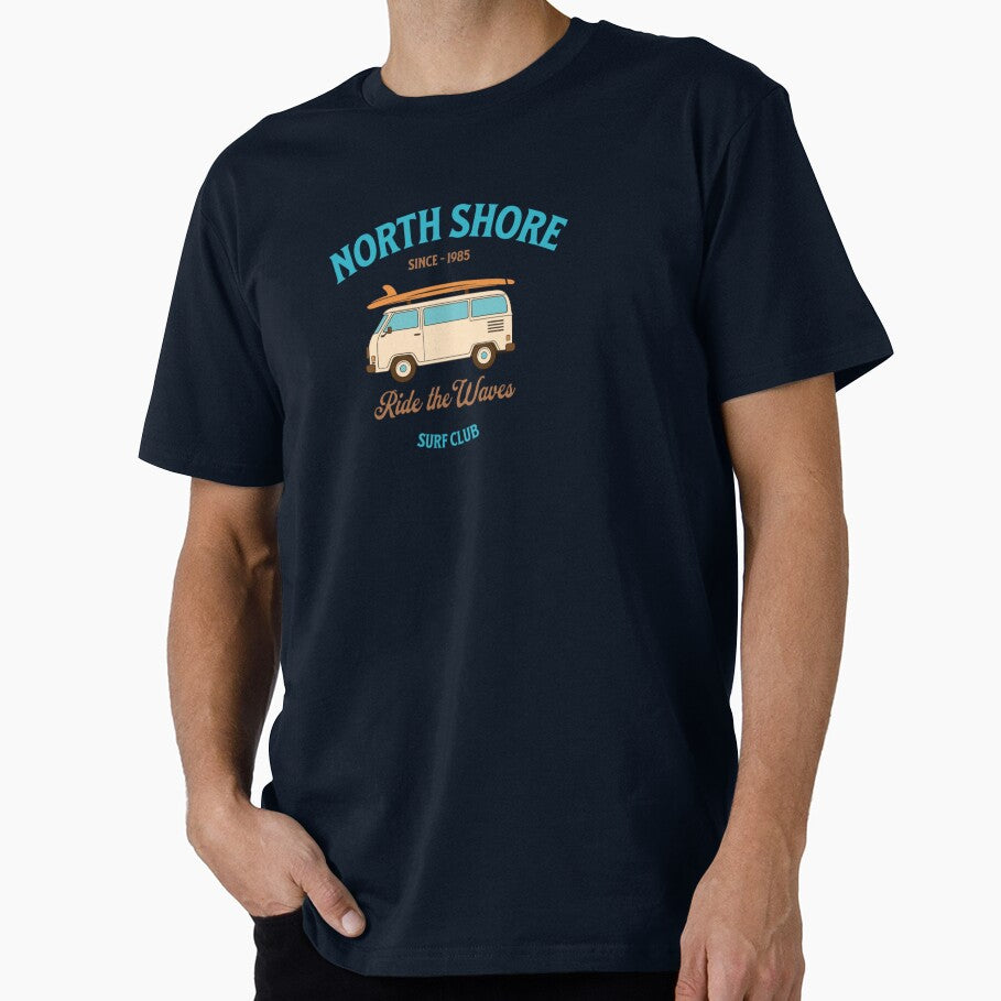 North Shore Surf Club Vintage T-Shirt – Ride the Waves Retro Beach Van Tee by LuckyCoast