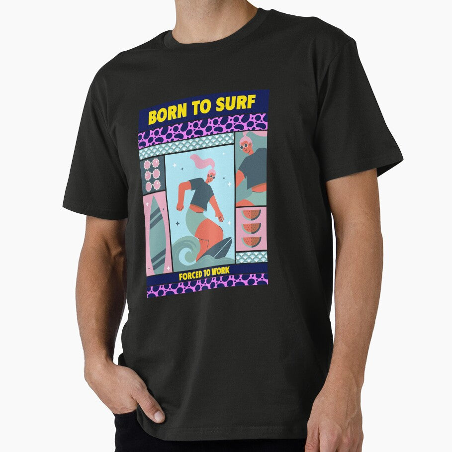 Born to Surf Forced to Work surfing lovers . by AASUNRISE Unisex , , , Long Sleeve Tee