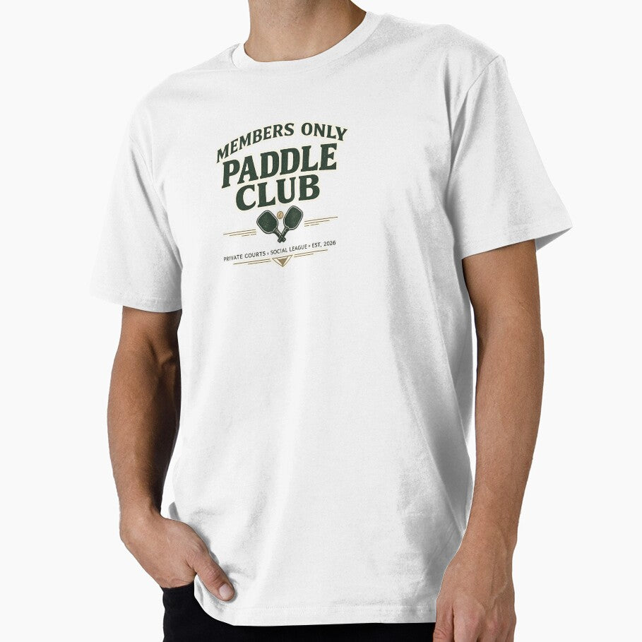Members Only Paddle Club Shirt | Private Courts Social League Pickleball Padel Design | Est. 2026 Vintage Sports Badge by The Daily Goods