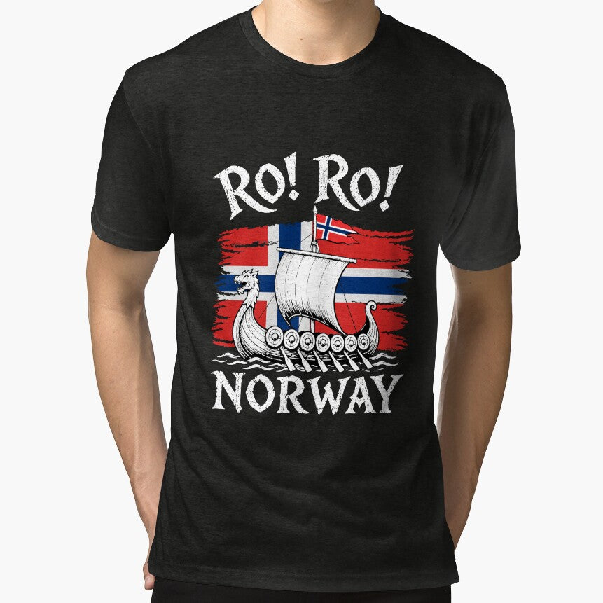 Norwegian Viking Ship Norway Flag Row Country Heritage Pride by Thudesign85