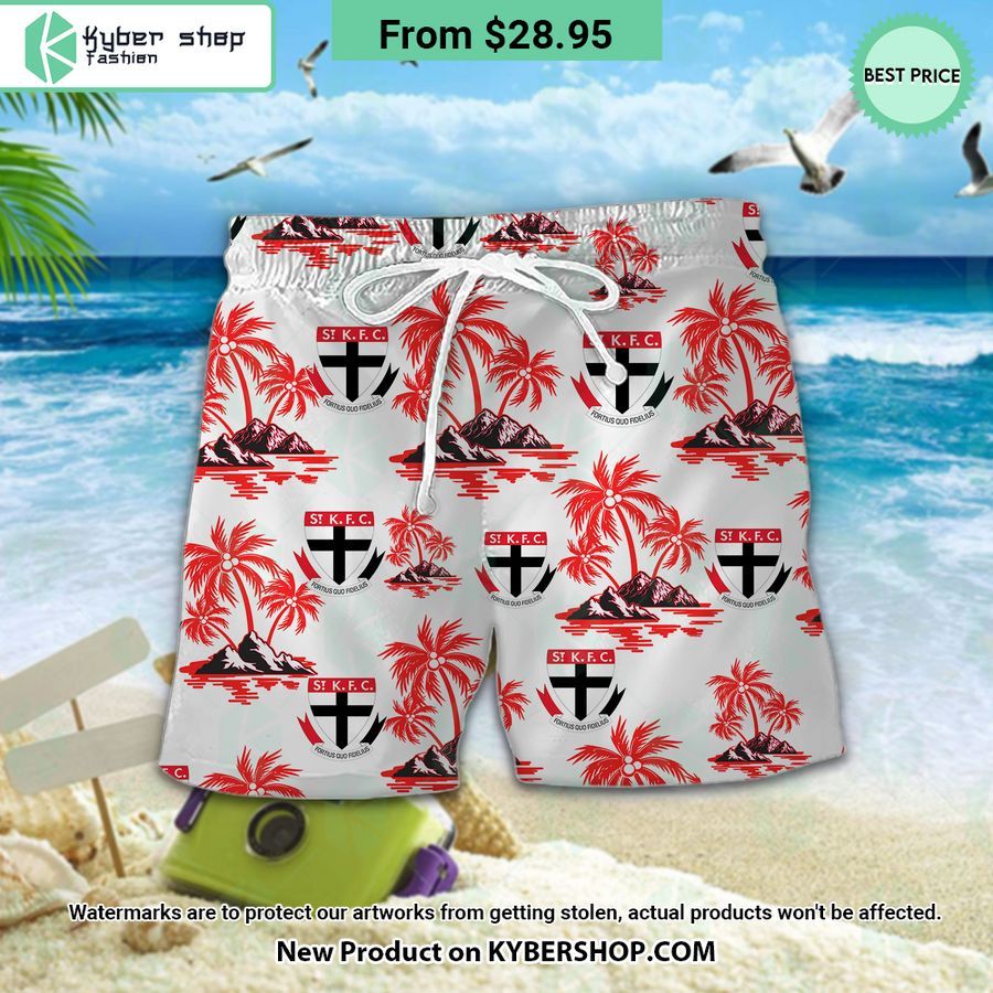 St Kilda Football Club Hawaiian Shirt Shorts