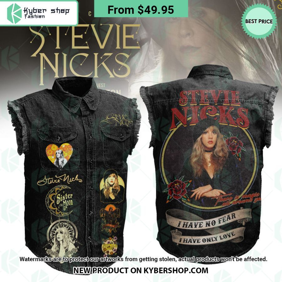 Stevie Nicks I Have No Fear I Have Only Love Sleeveless Denim Jacket