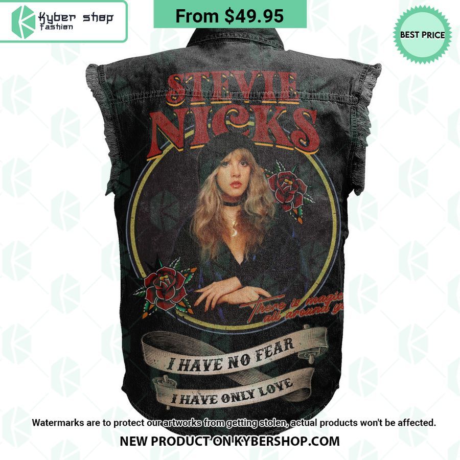 Stevie Nicks I Have No Fear I Have Only Love Sleeveless Denim Jacket