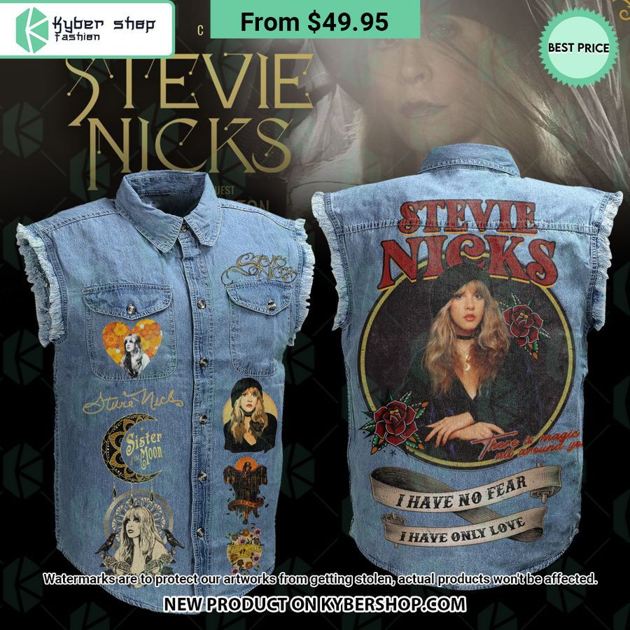Stevie Nicks I Have No Fear I Have Only Love Sleeveless Denim Jacket