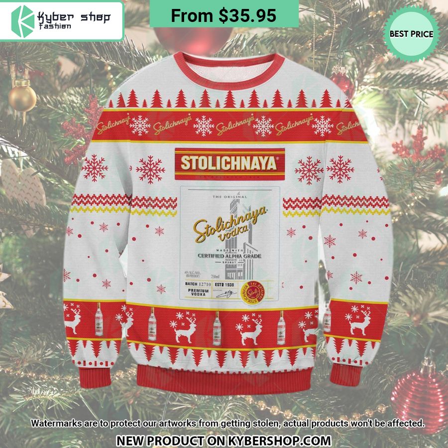 Stolichnaya Vodka Ugly Christmas Sweater