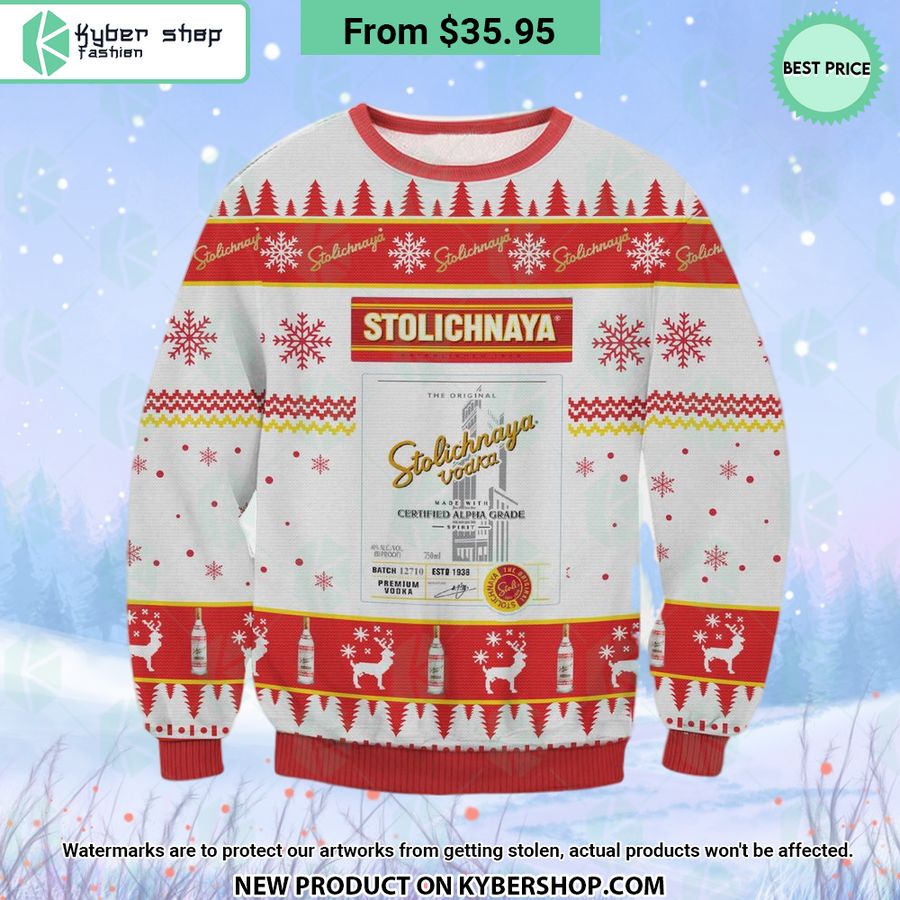 Stolichnaya Vodka Ugly Christmas Sweater