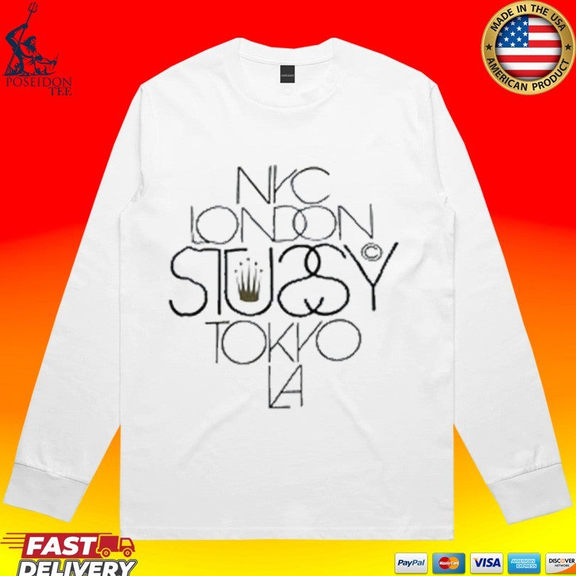 Stussy Spell Out Graphic Nyc London T-shirt