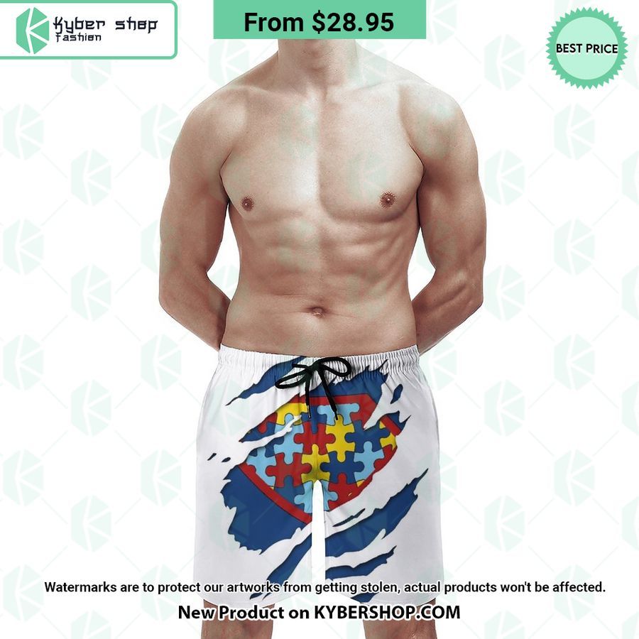 Super Man Autism Awareness Puzzle Men Shorts