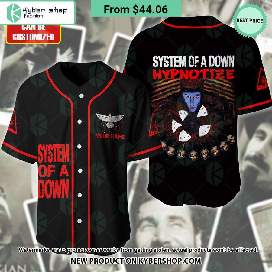 System Of A Down Hypnotize CUSTOM Baseball Jersey