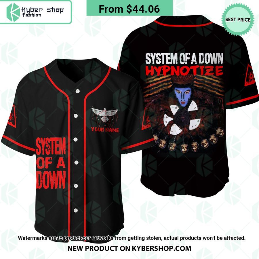System Of A Down Hypnotize CUSTOM Baseball Jersey