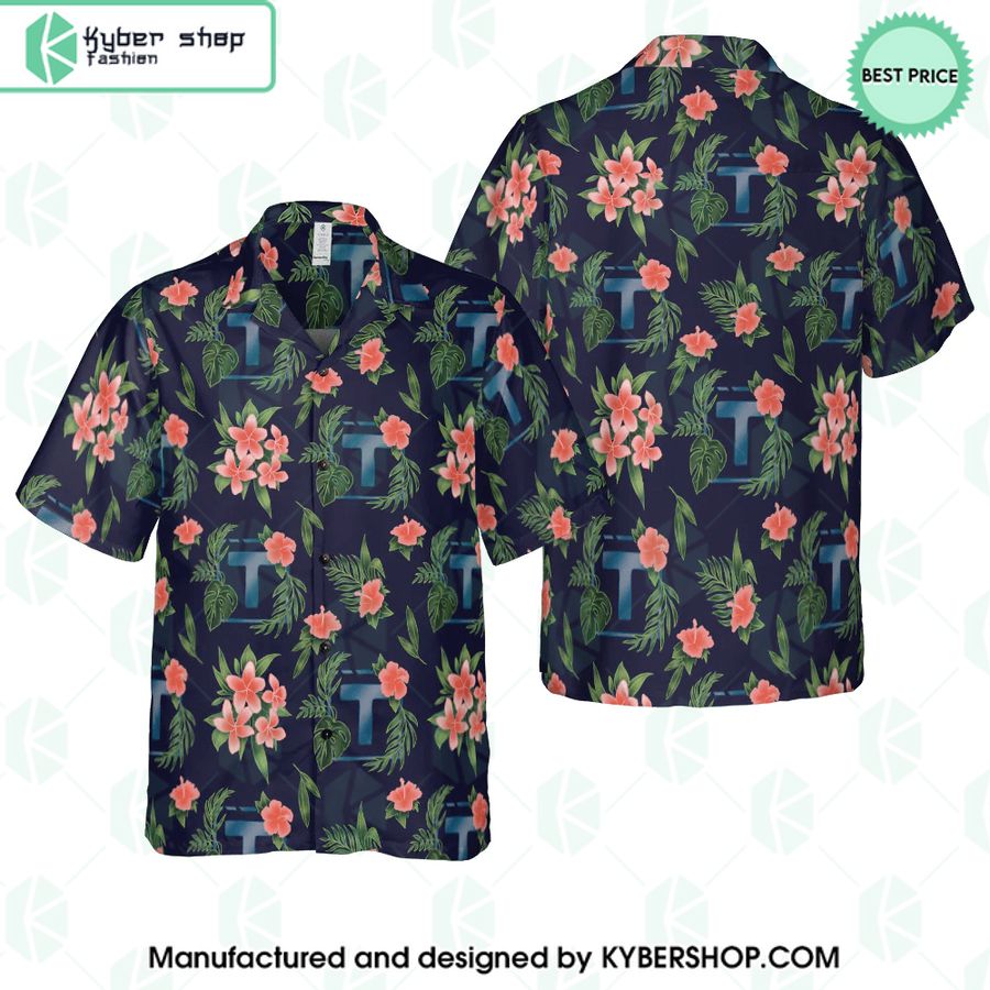 T logo flowers Hawaiian Shirt