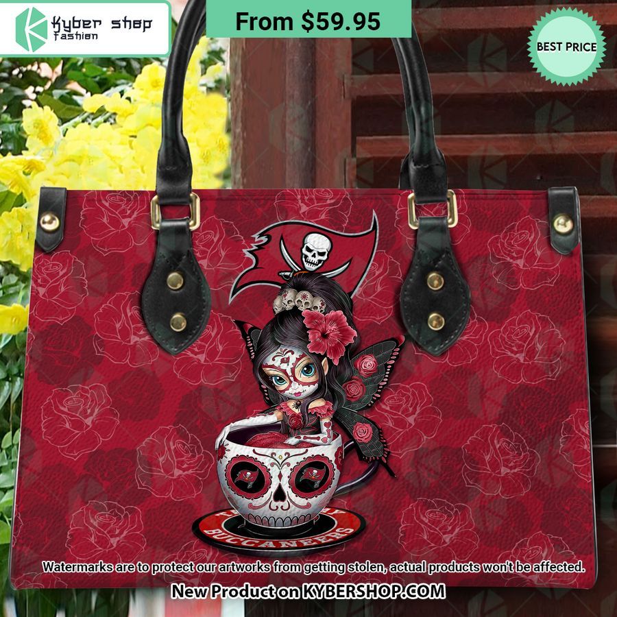 Tampa Bay Buccaneers Sugar Skull Girl Leather Bag