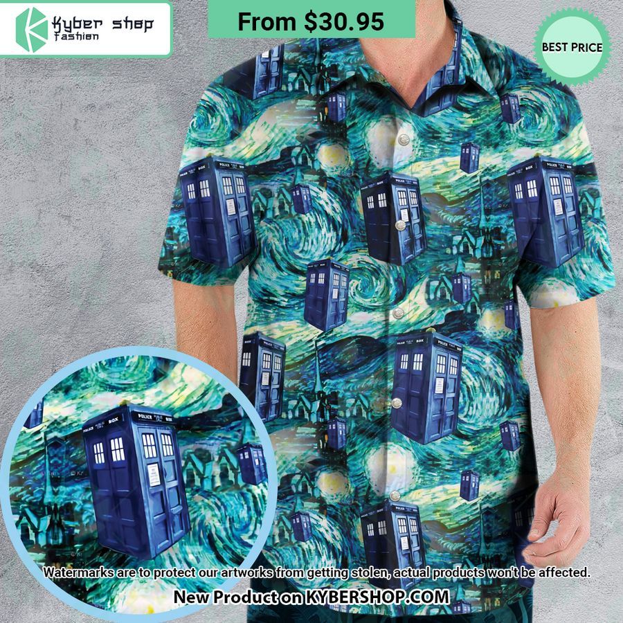 Tardis Starry Night Doctor Who Hawaiian Shirt