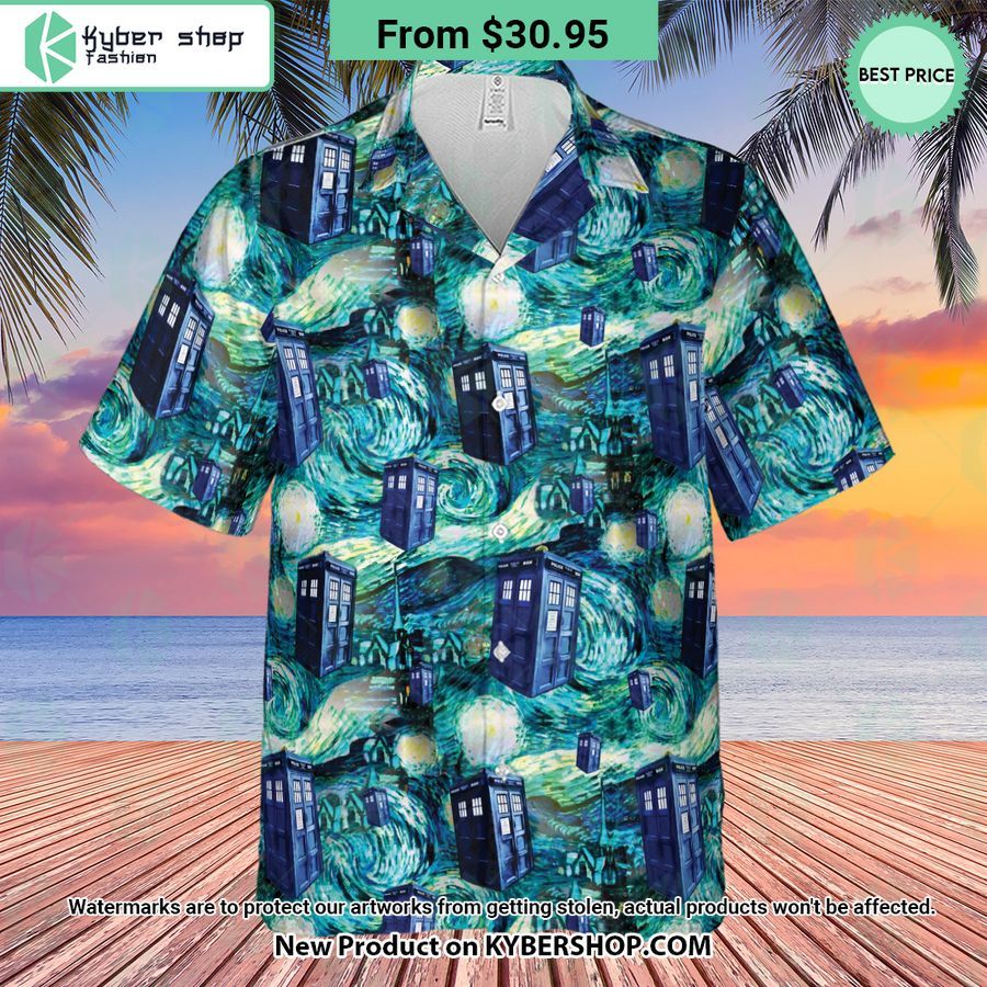 Tardis Starry Night Doctor Who Hawaiian Shirt