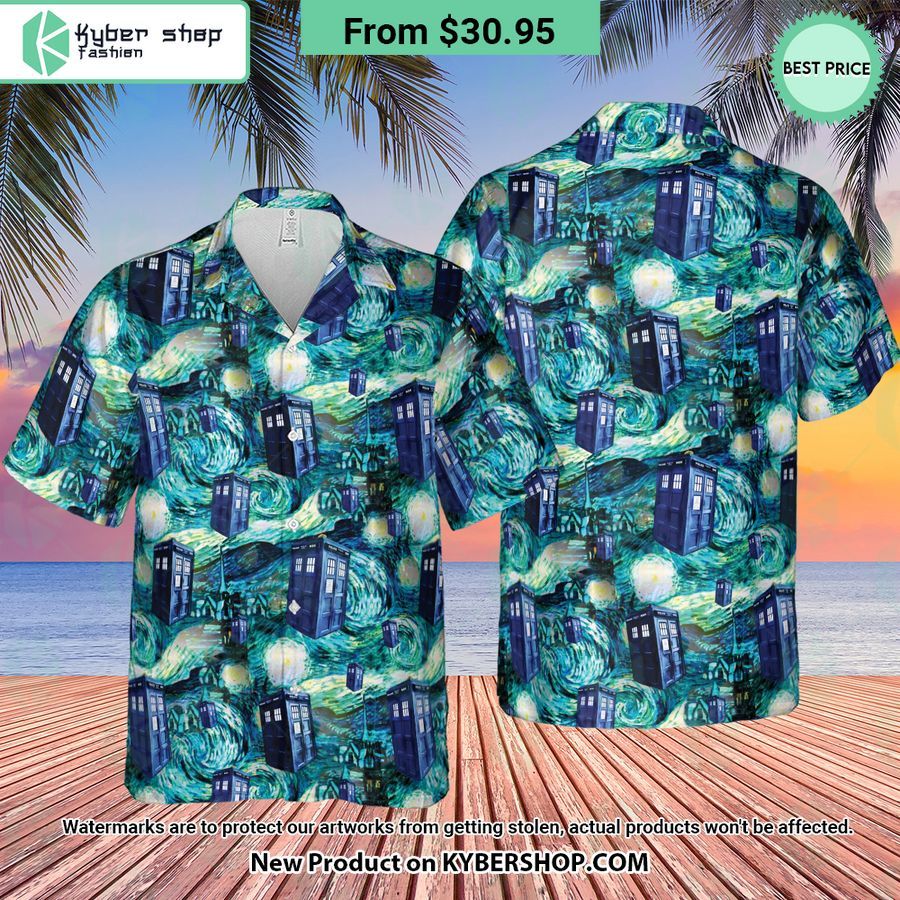 Tardis Starry Night Doctor Who Hawaiian Shirt