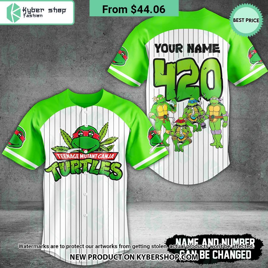 Teenange Mutant Ganja Turtles CUSTOM Baseball Jersey