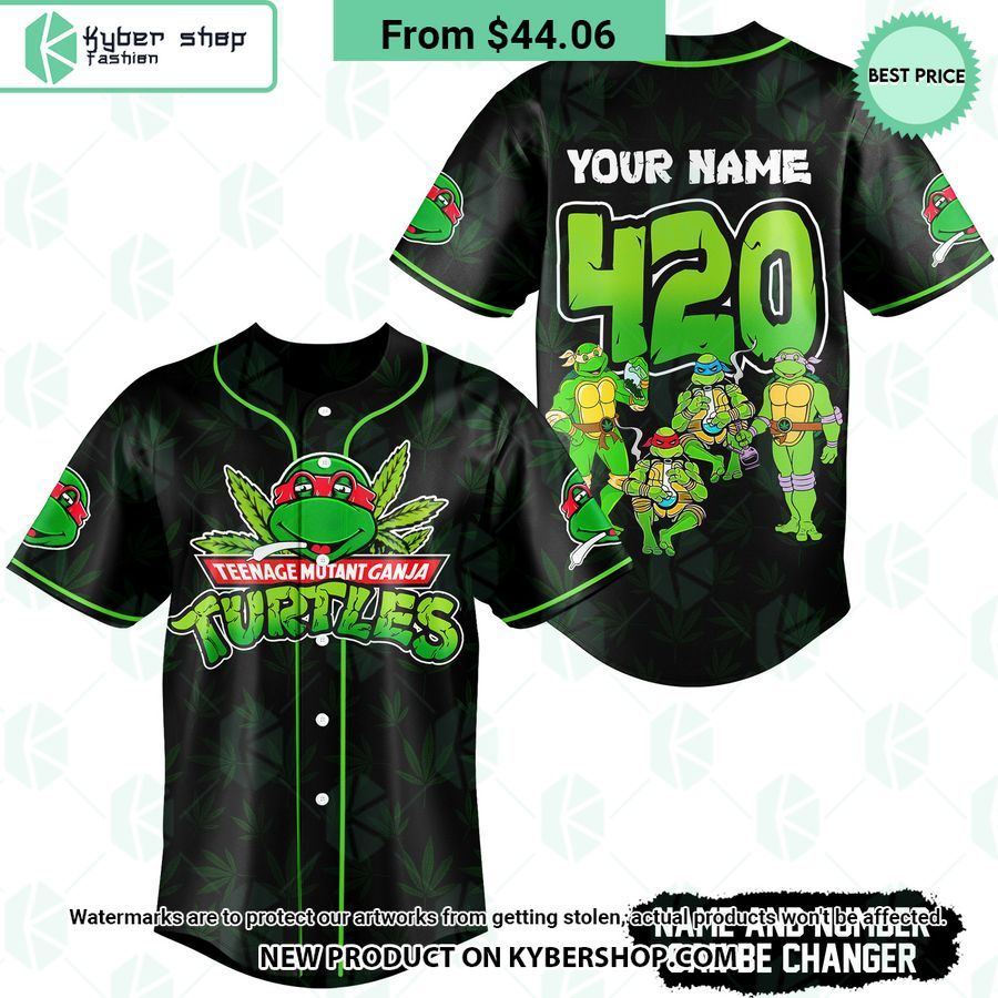 Teenange Mutant Ganja Turtles Weed CUSTOM Baseball Jersey