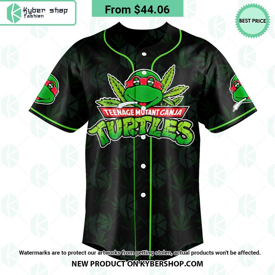Teenange Mutant Ganja Turtles Weed CUSTOM Baseball Jersey