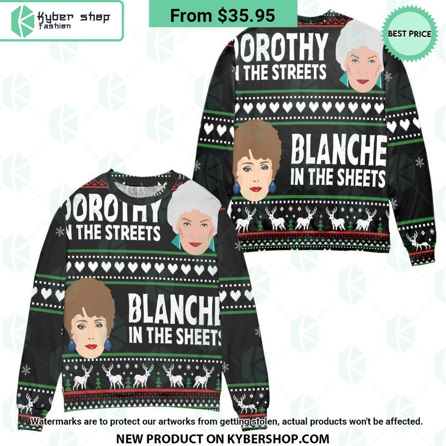 The Golden Girls Dorothy Blanche In The Sheets Ugly Christmas Sweater