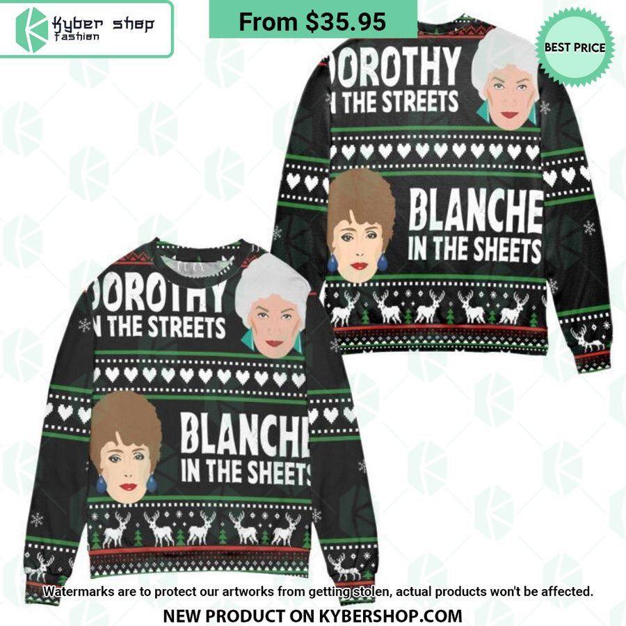 The Golden Girls Dorothy Blanche In The Sheets Ugly Christmas Sweater