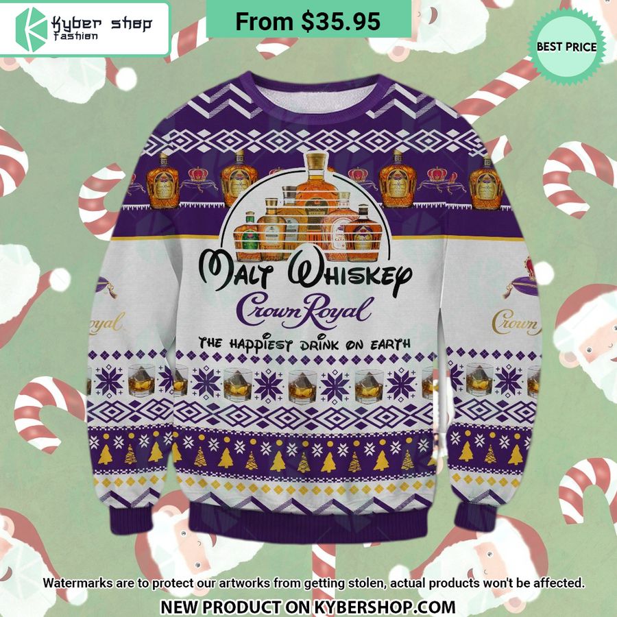 The Happiest Drink On Earth Crown Royal Sweater