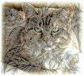 The Tapestry Cat Print Unisex , , , Long Sleeve Tee
