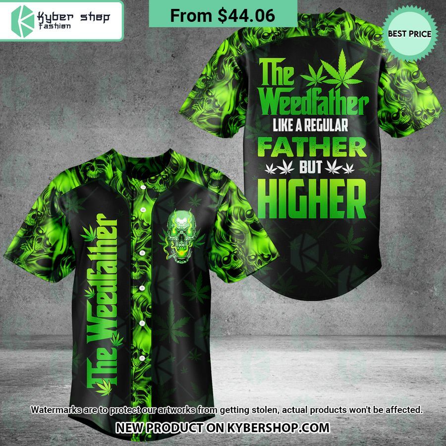 The Weedfather Weed Skull Baseball Jersey