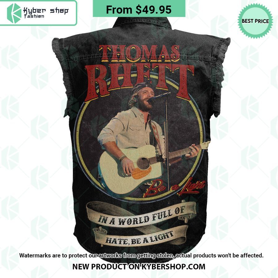 Thomas Rhett In A World Full Of Hate Be A Light Sleeveless Denim Jacket