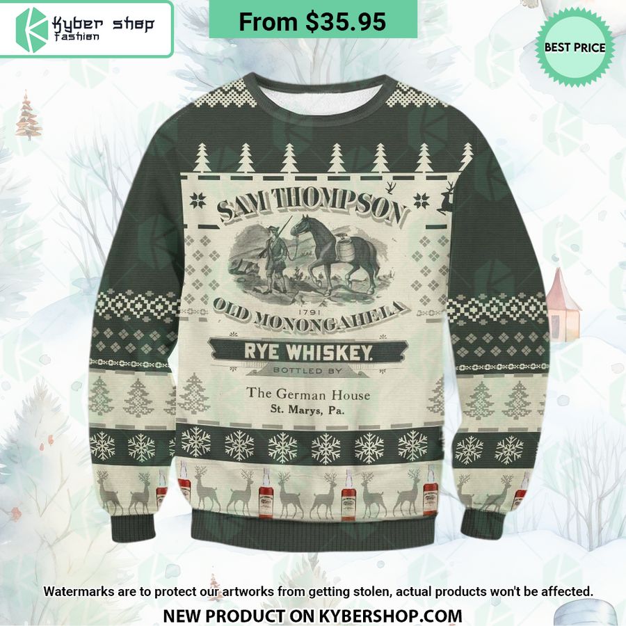 Thompson Rye Whiskey Christmas Sweater