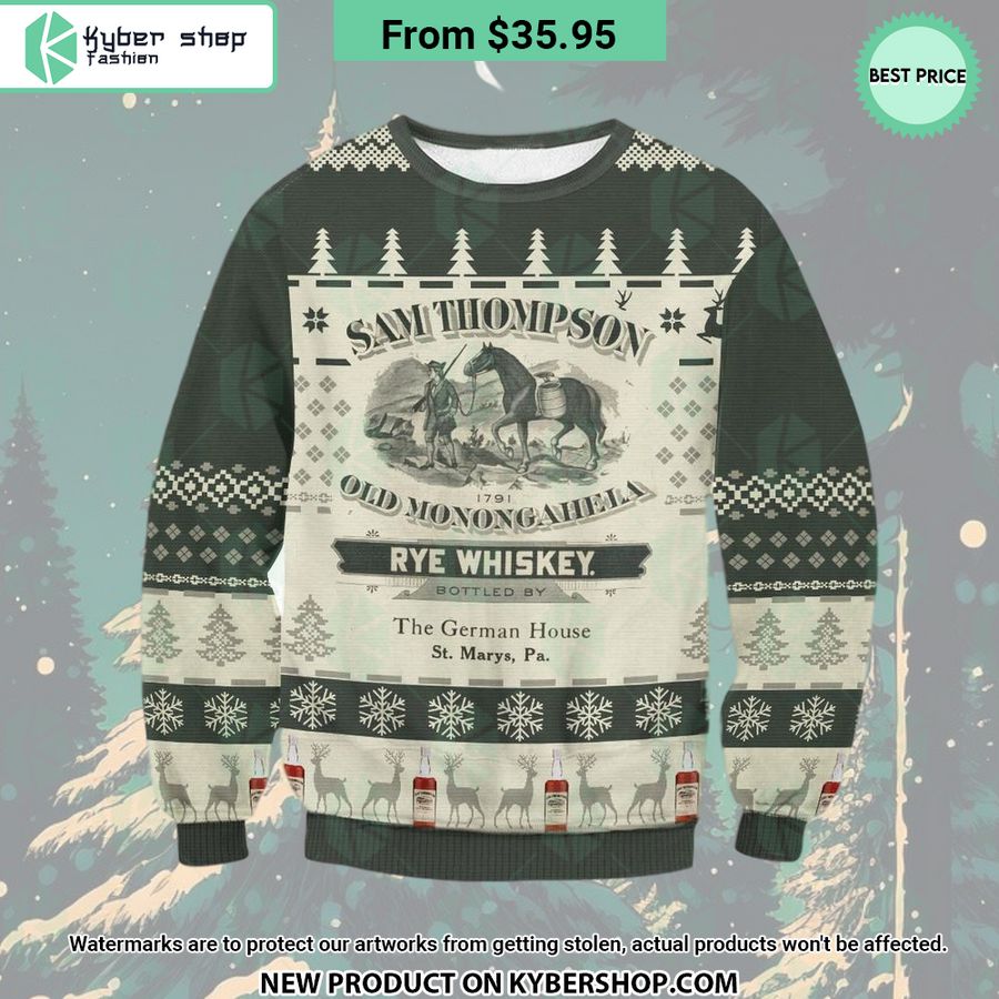 Thompson Rye Whiskey Christmas Sweater