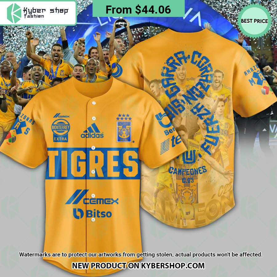 Tigres UANL Campeon Liga MX 2023 Baseball Jersey