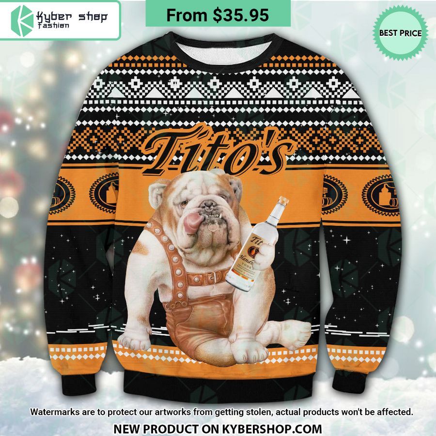 Tito’s Bulldog Ugly Christmas Sweater