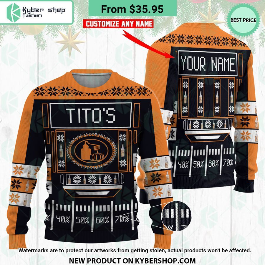 Titos Custom Name Ugly Christmas Sweater