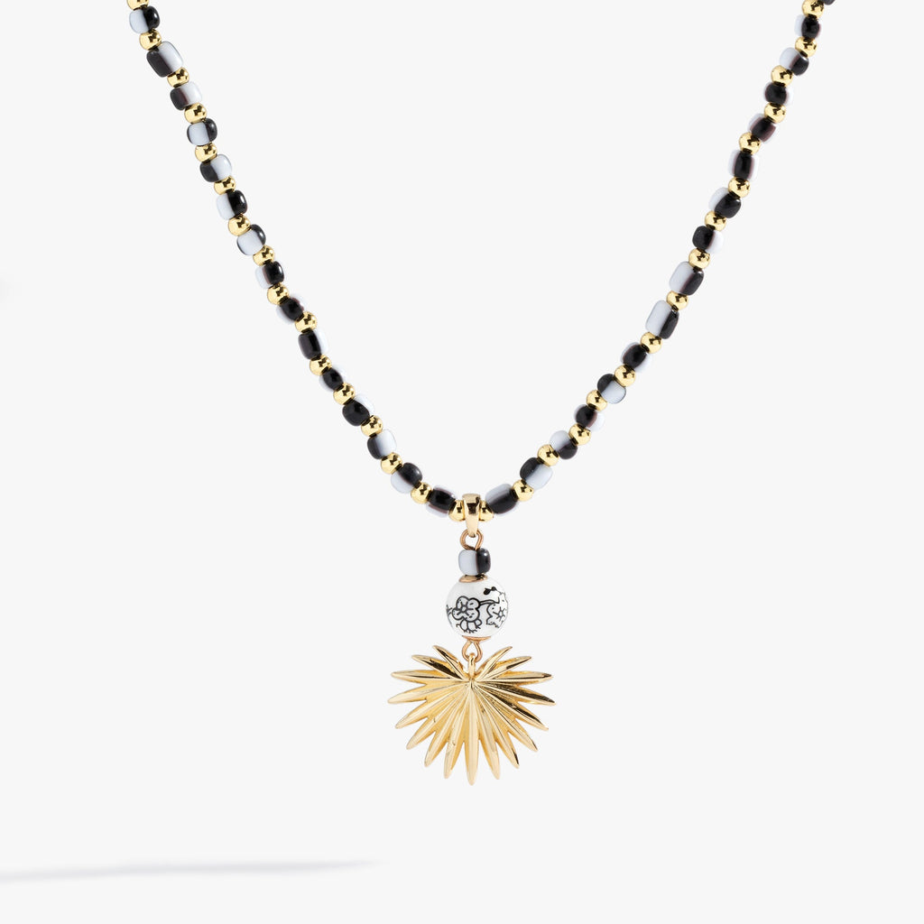 Toile Beaded Palm Pendant Necklace T-Shirts