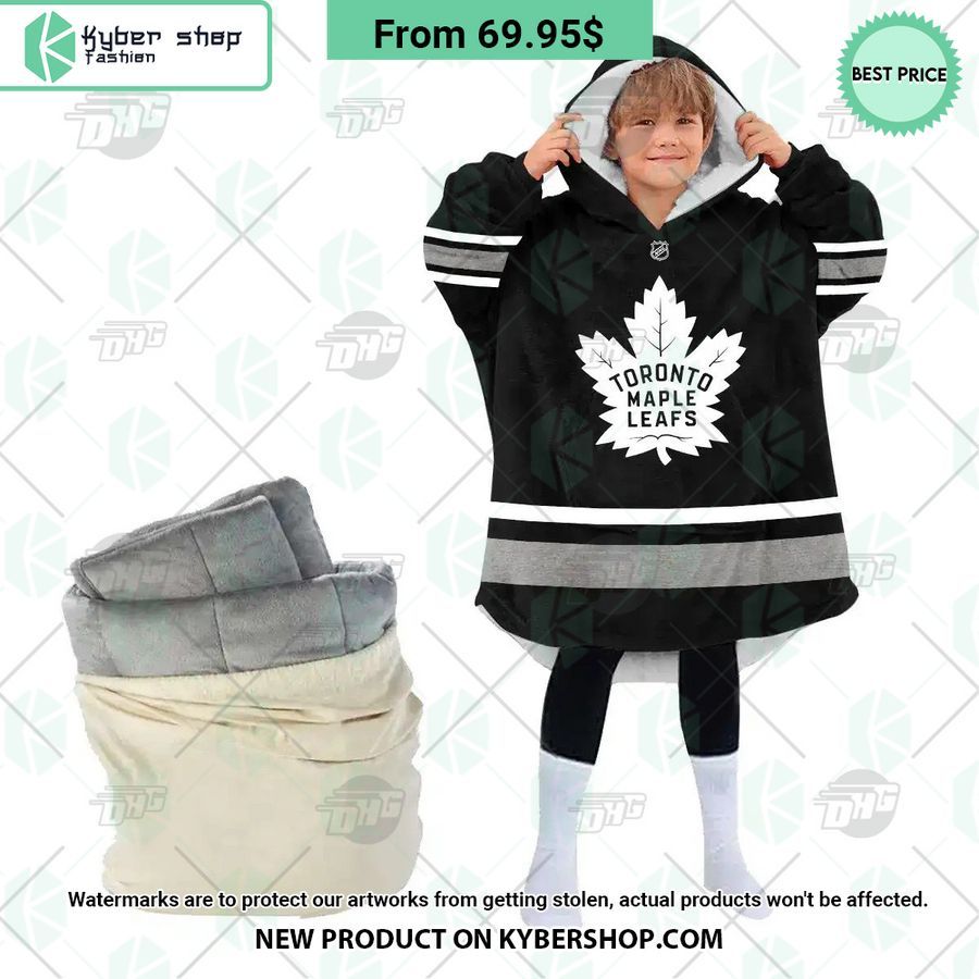 Toronto Maple Leafs black Hoodie Blanket