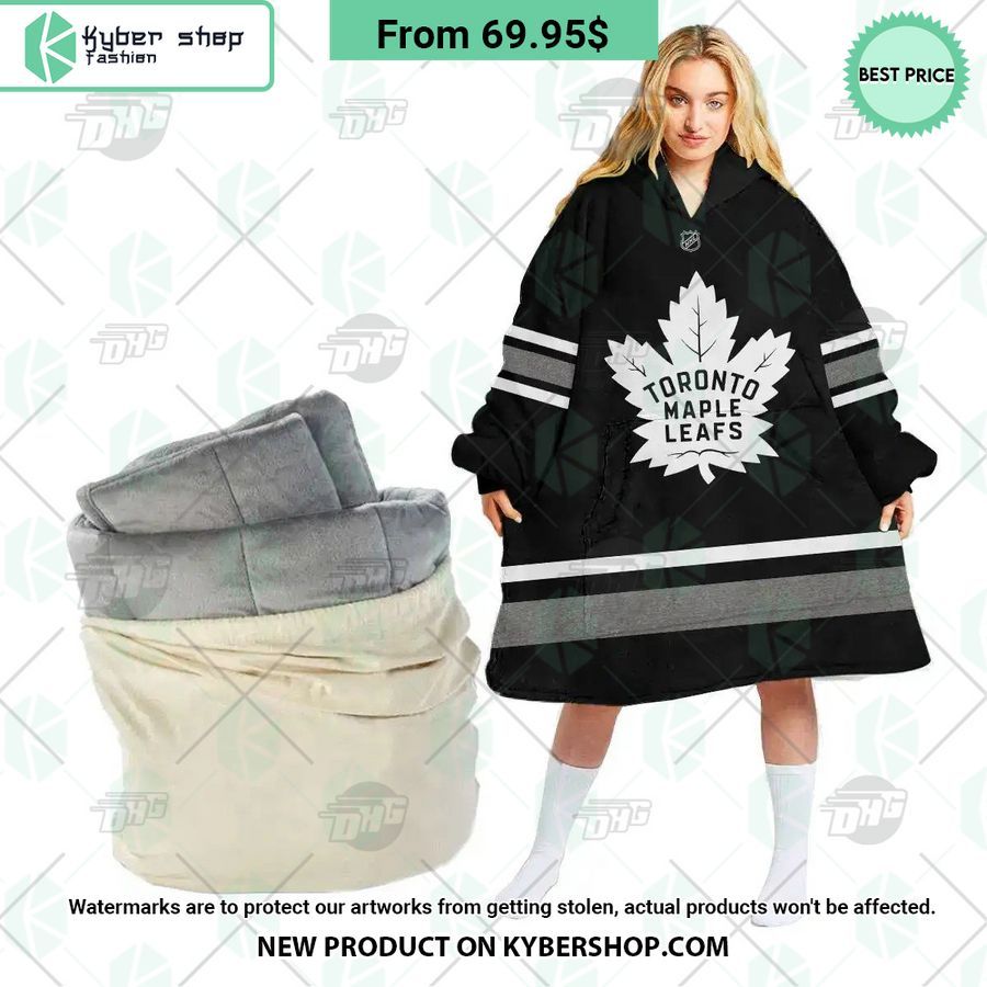 Toronto Maple Leafs black Hoodie Blanket