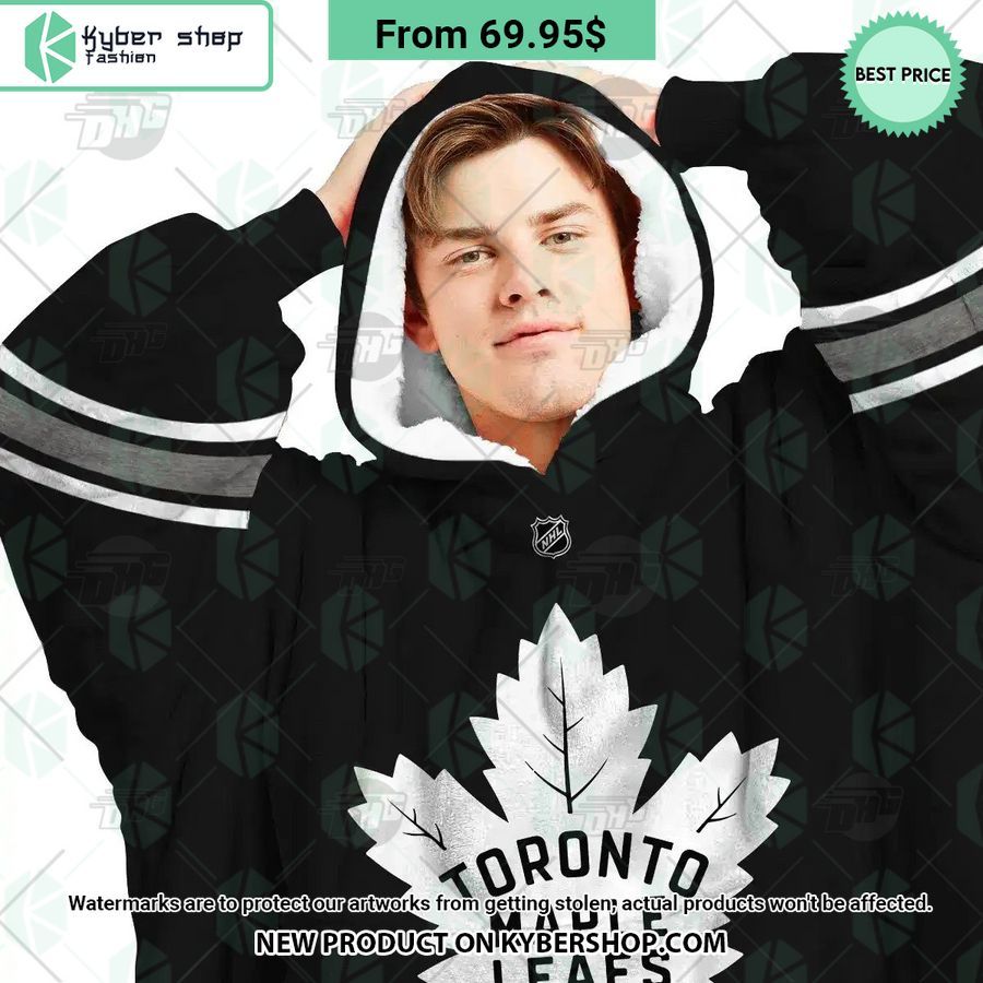 Toronto Maple Leafs black Hoodie Blanket