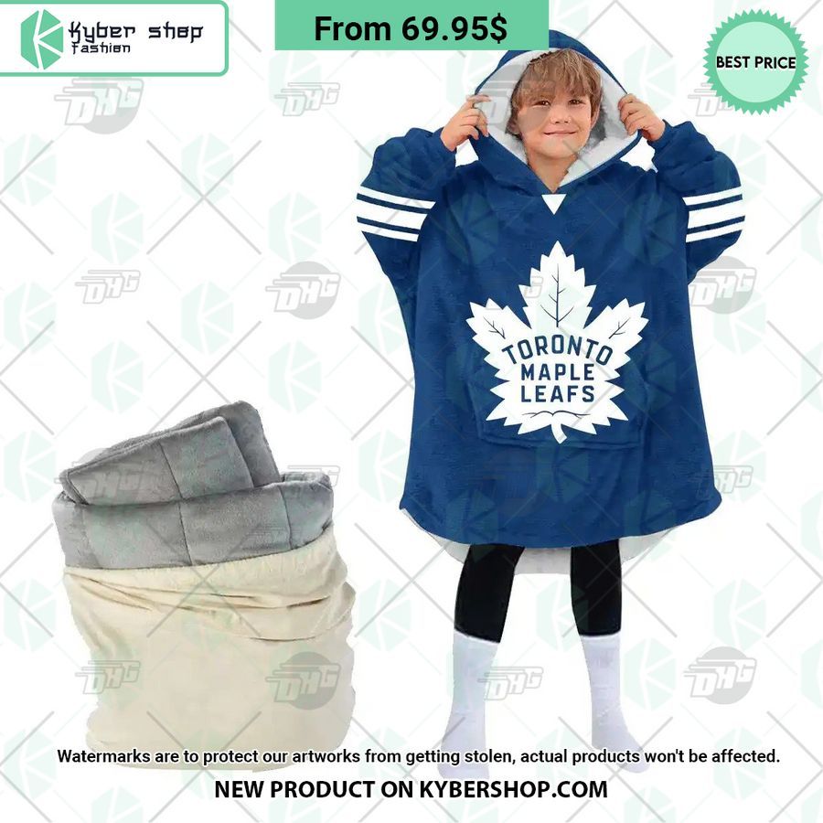 Toronto Maple Leafs logo blue Hoodie Blanket