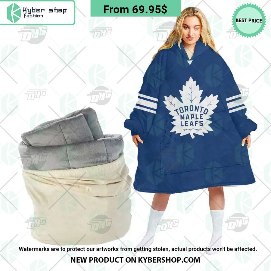 Toronto Maple Leafs logo blue Hoodie Blanket