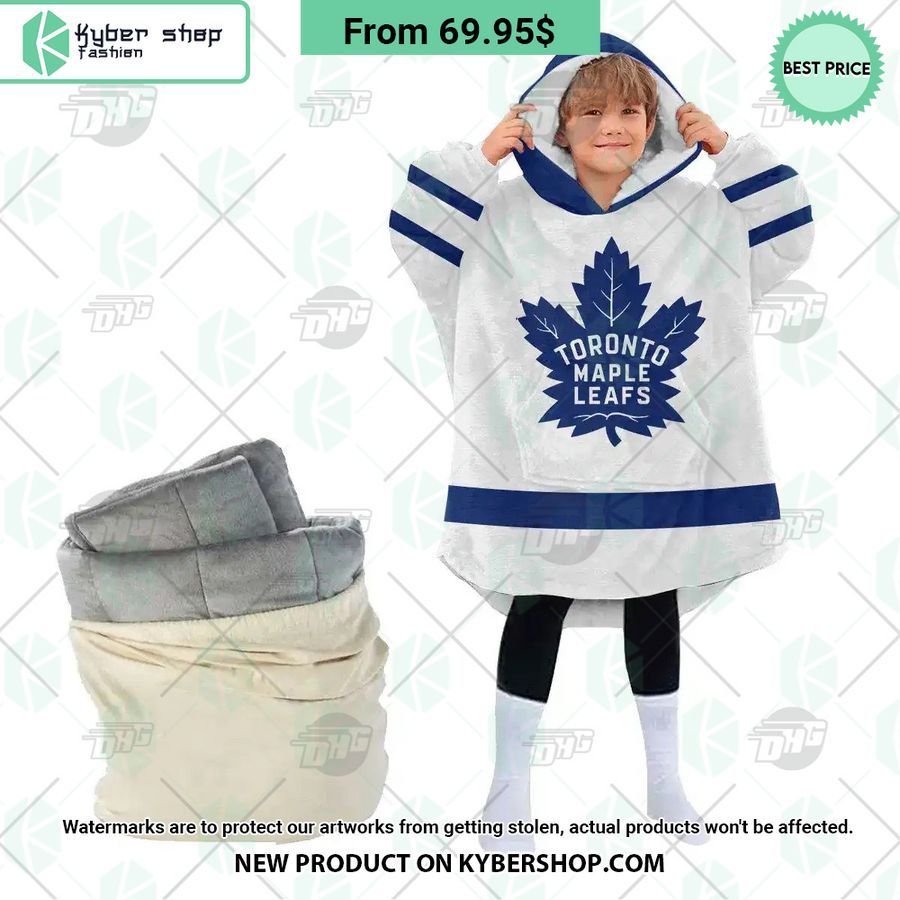 Toronto Maple Leafs white Hoodie Blanket
